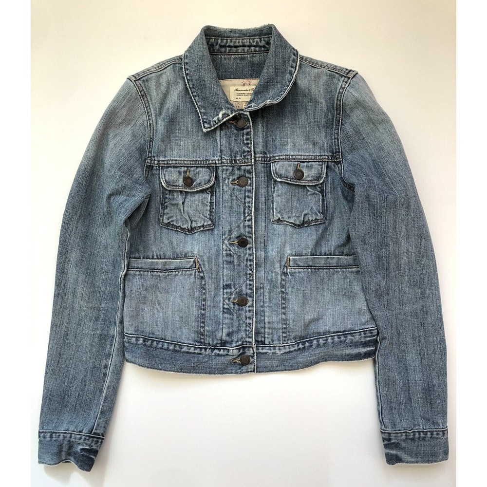 Abercrombie & Fitch Women’s Distressed Denim Jacket Size Med